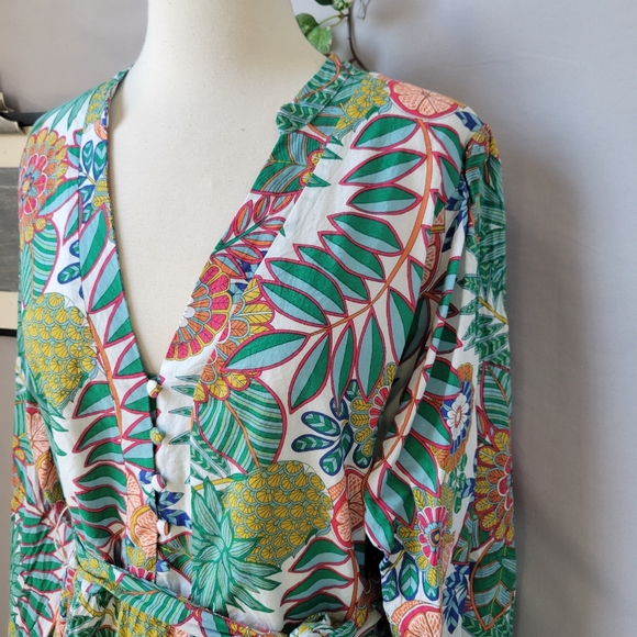 Boden Notch Neck Floral Dress US 16/18 L - Picture 7 of 16